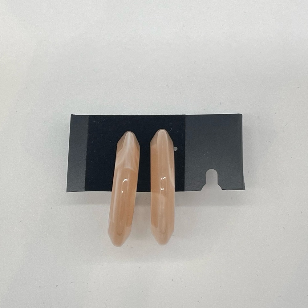 Pink Resin Hoop Earrings